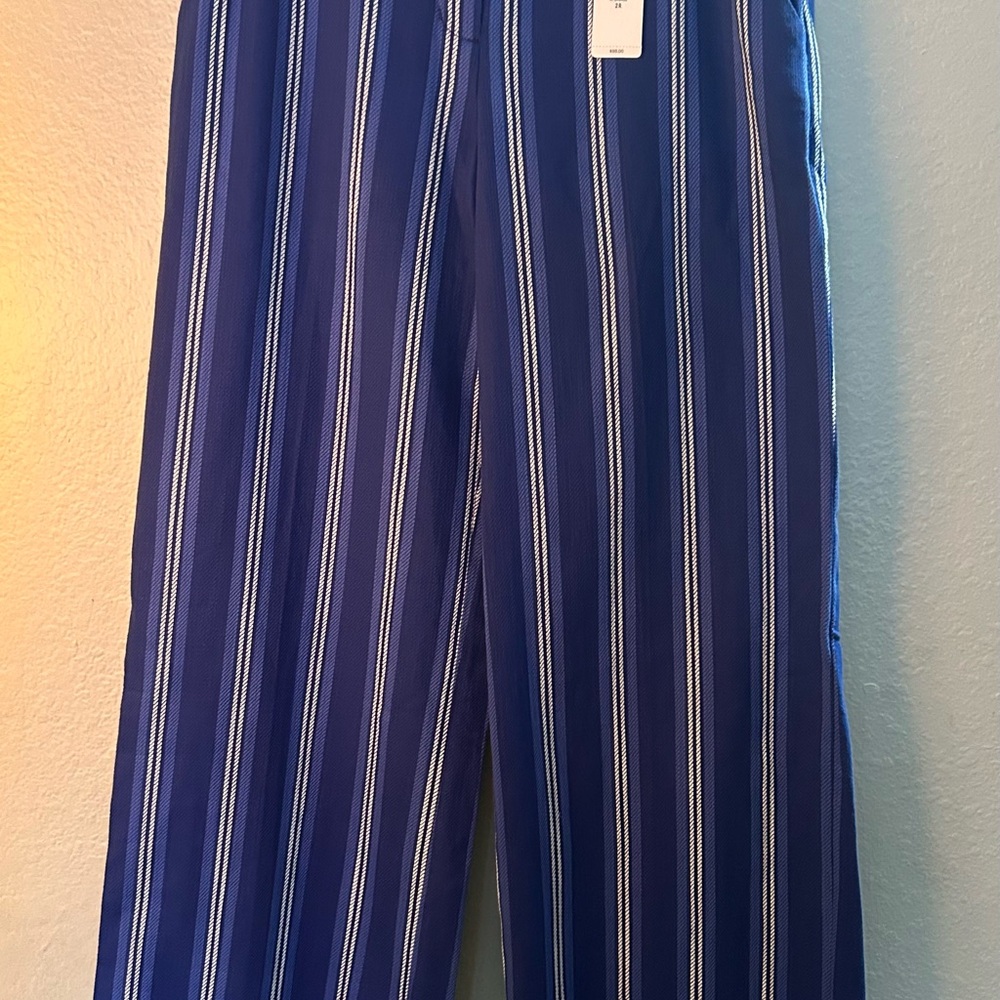 Express Royal Blue and White Striped Trousers